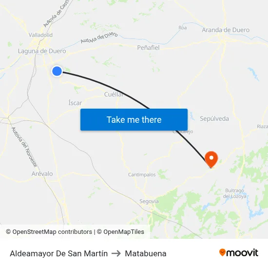 Aldeamayor De San Martín to Matabuena map