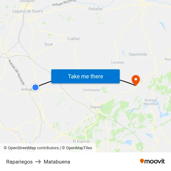 Rapariegos to Matabuena map