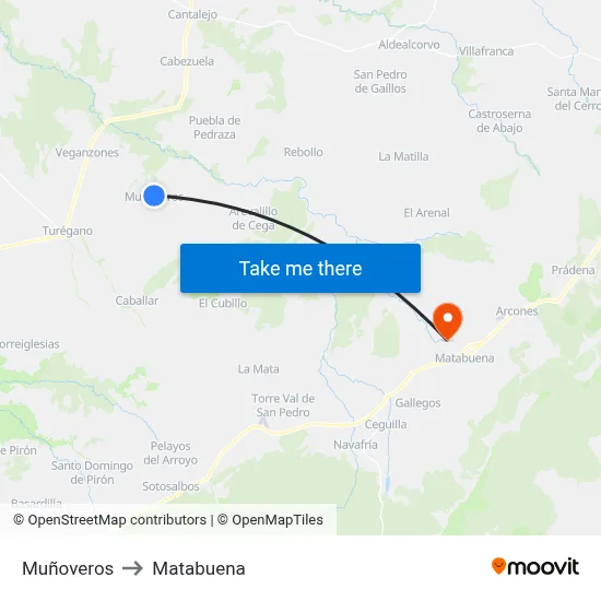Muñoveros to Matabuena map