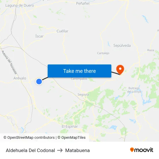Aldehuela Del Codonal to Matabuena map