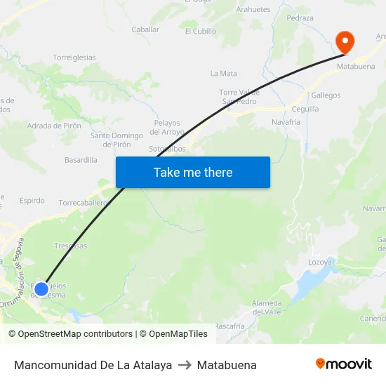 Mancomunidad De La Atalaya to Matabuena map