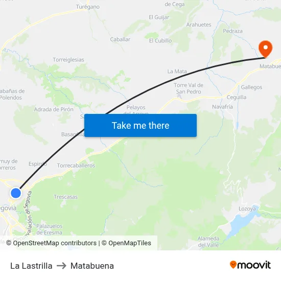 La Lastrilla to Matabuena map