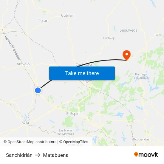 Sanchidrián to Matabuena map