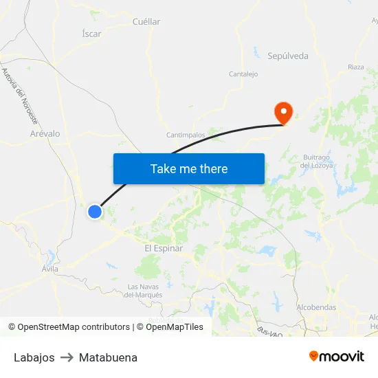 Labajos to Matabuena map