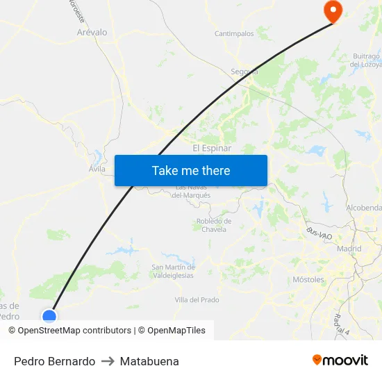Pedro Bernardo to Matabuena map