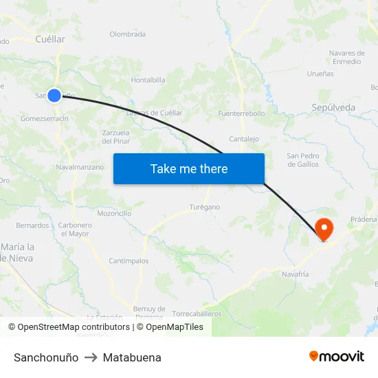 Sanchonuño to Matabuena map