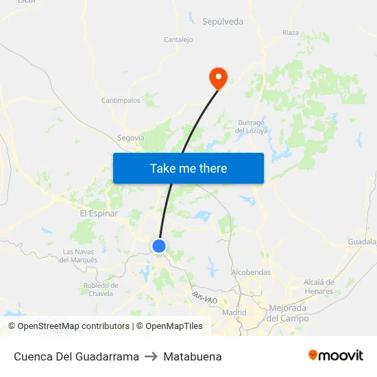 Cuenca Del Guadarrama to Matabuena map