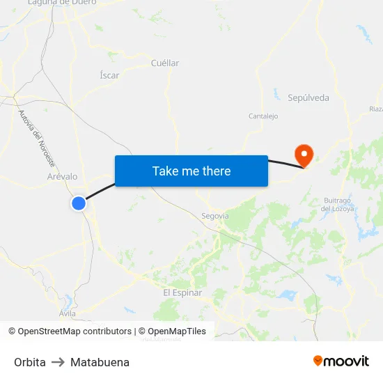 Orbita to Matabuena map