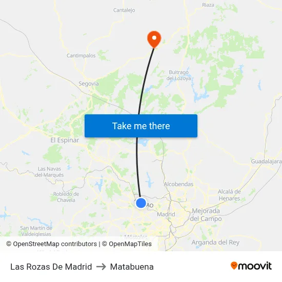 Las Rozas De Madrid to Matabuena map