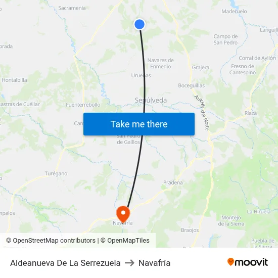 Aldeanueva De La Serrezuela to Navafría map