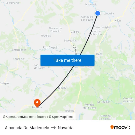 Alconada De Maderuelo to Navafría map