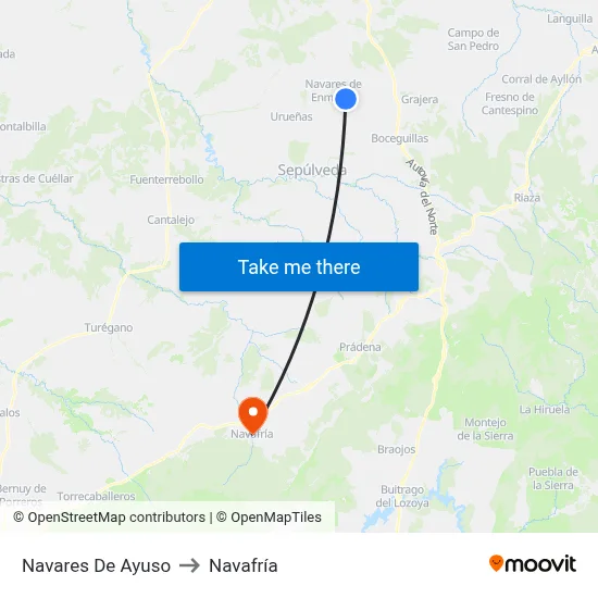 Navares De Ayuso to Navafría map