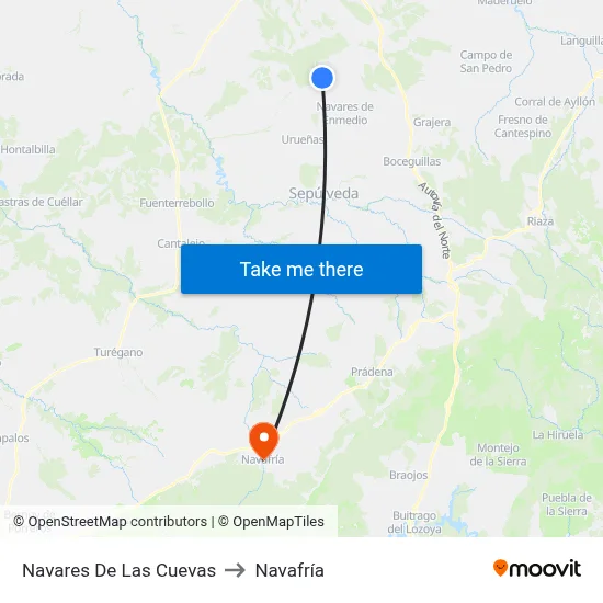 Navares De Las Cuevas to Navafría map