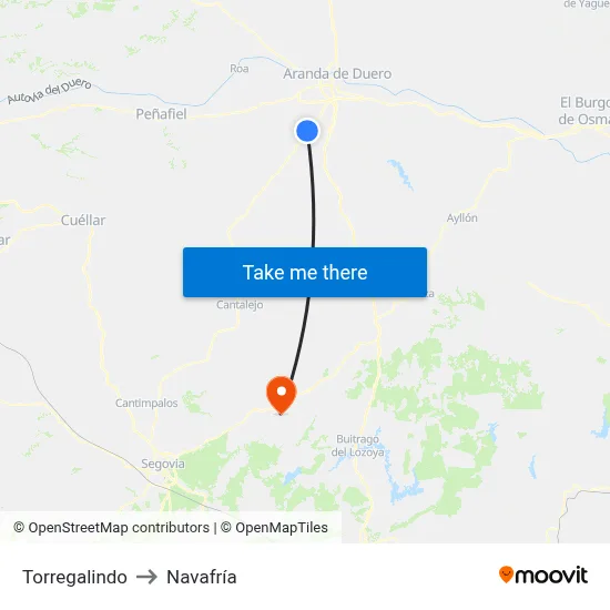 Torregalindo to Navafría map