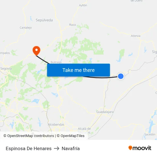 Espinosa De Henares to Navafría map