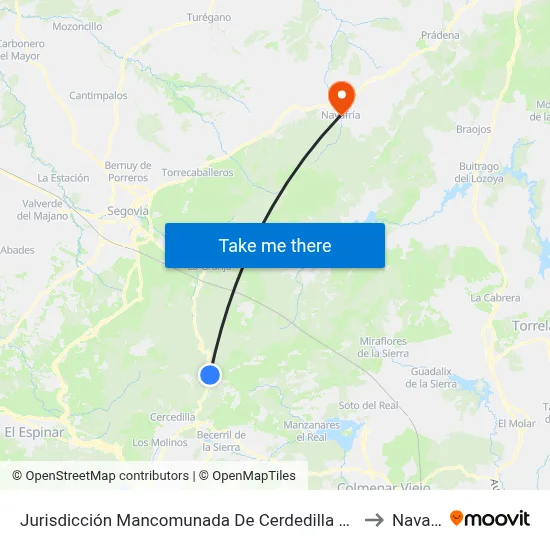 Jurisdicción Mancomunada De Cerdedilla Y Navacerrada to Navafría map