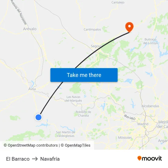 El Barraco to Navafría map