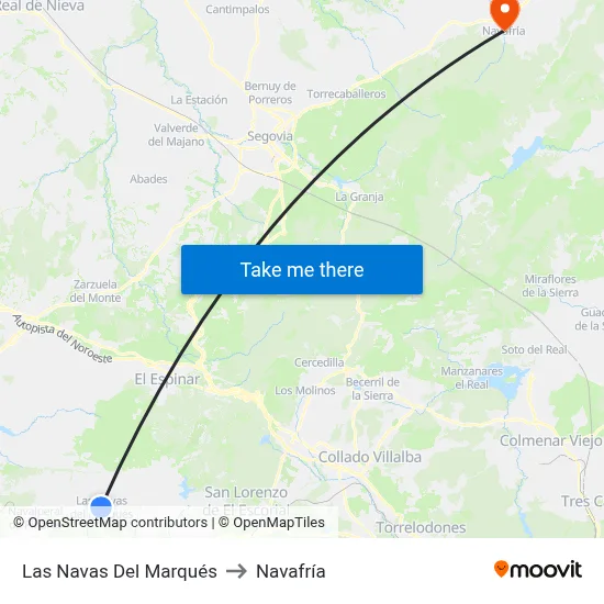 Las Navas Del Marqués to Navafría map