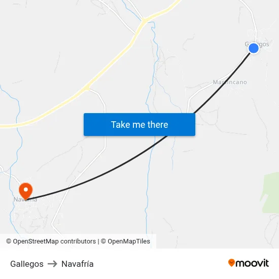 Gallegos to Navafría map