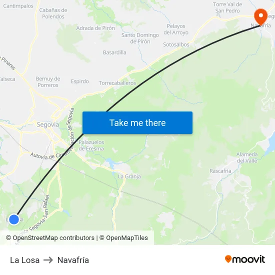 La Losa to Navafría map
