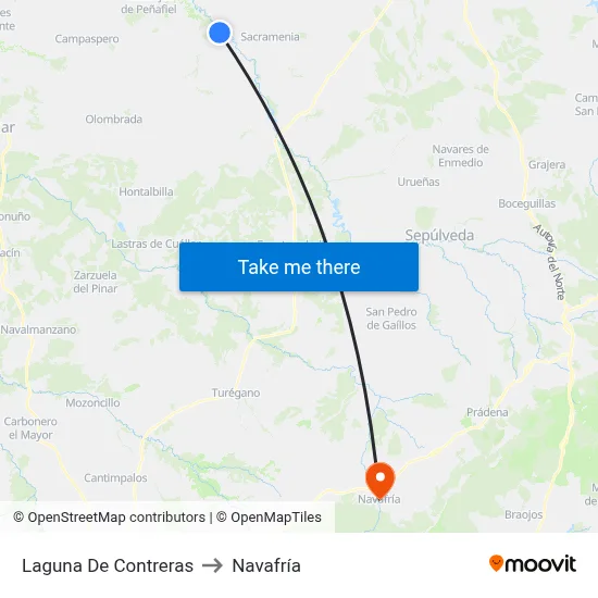 Laguna De Contreras to Navafría map