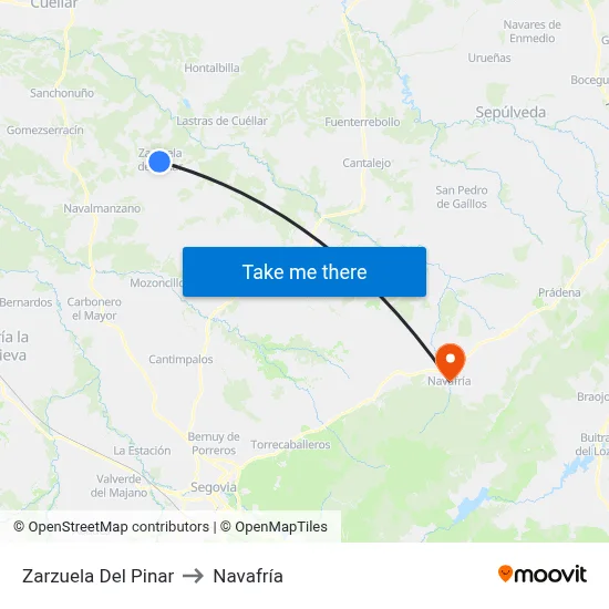 Zarzuela Del Pinar to Navafría map