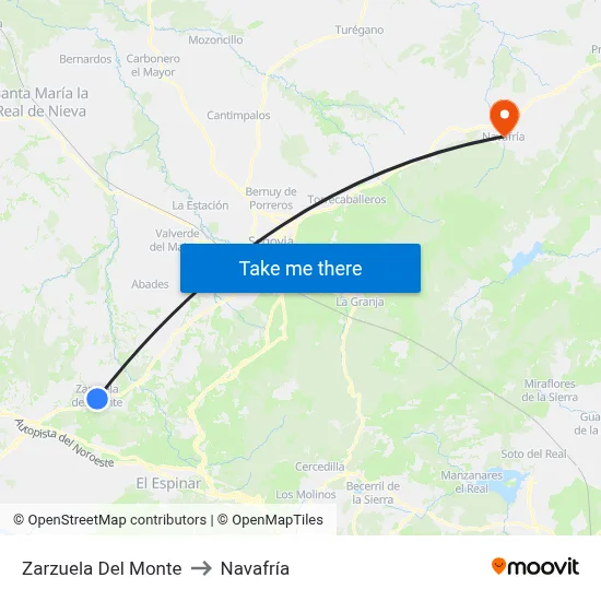 Zarzuela Del Monte to Navafría map