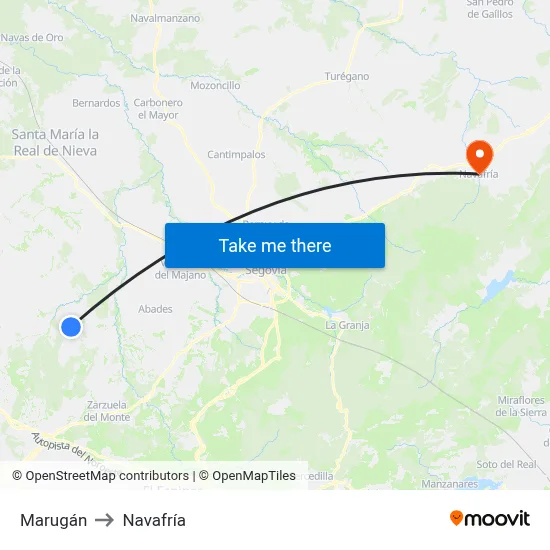 Marugán to Navafría map