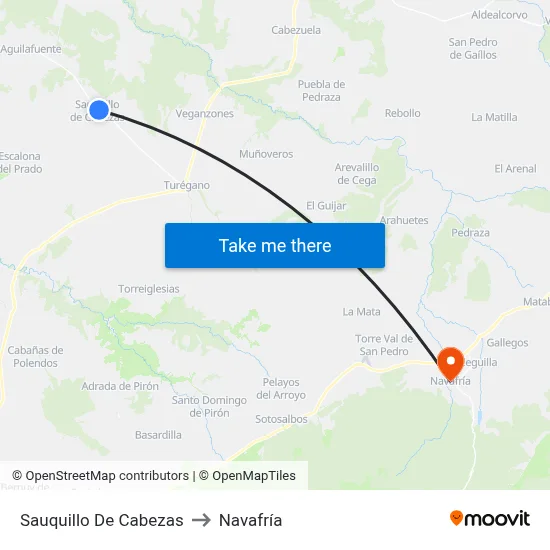 Sauquillo De Cabezas to Navafría map