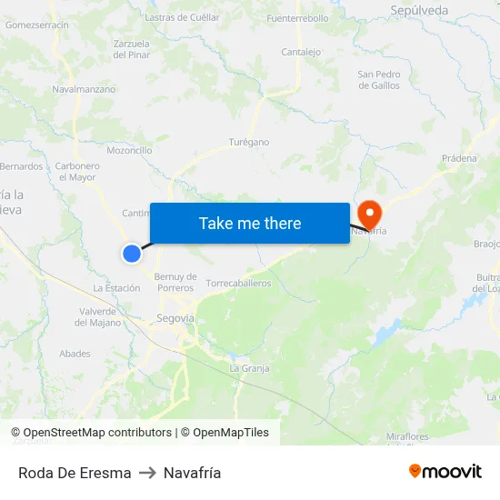 Roda De Eresma to Navafría map
