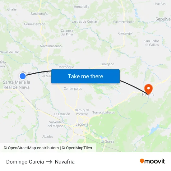 Domingo García to Navafría map