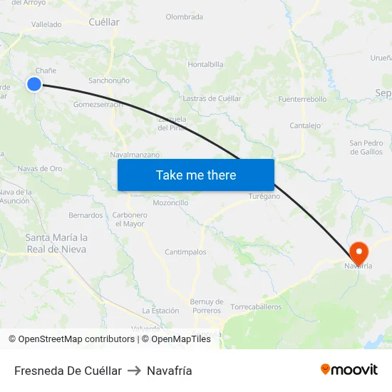 Fresneda De Cuéllar to Navafría map