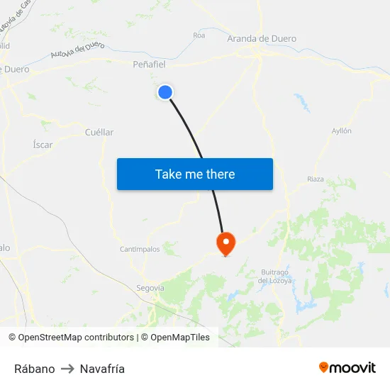 Rábano to Navafría map