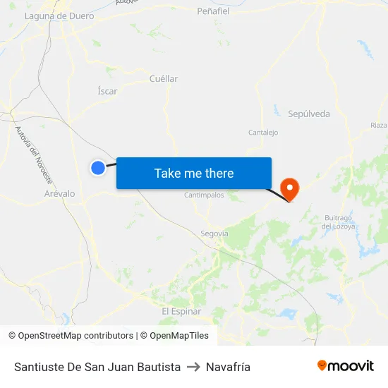 Santiuste De San Juan Bautista to Navafría map
