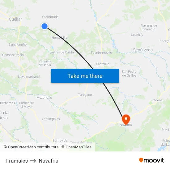 Frumales to Navafría map