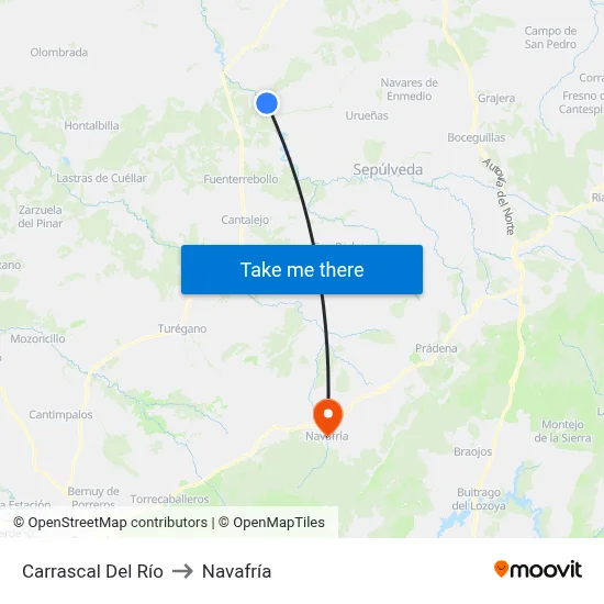 Carrascal Del Río to Navafría map