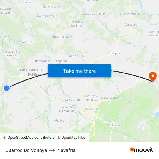 Juarros De Voltoya to Navafría map