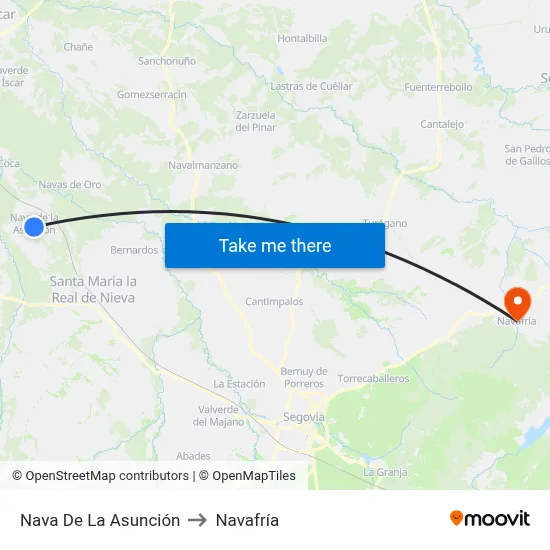 Nava De La Asunción to Navafría map