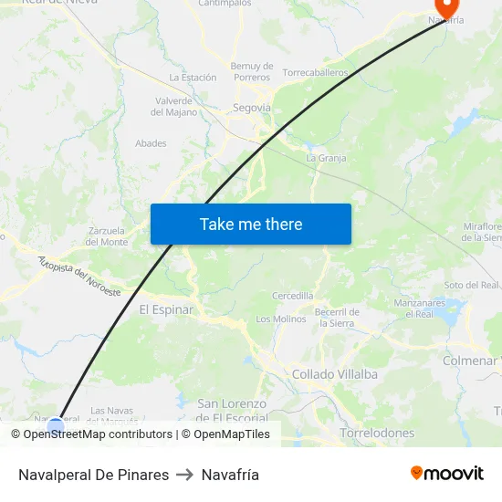 Navalperal De Pinares to Navafría map