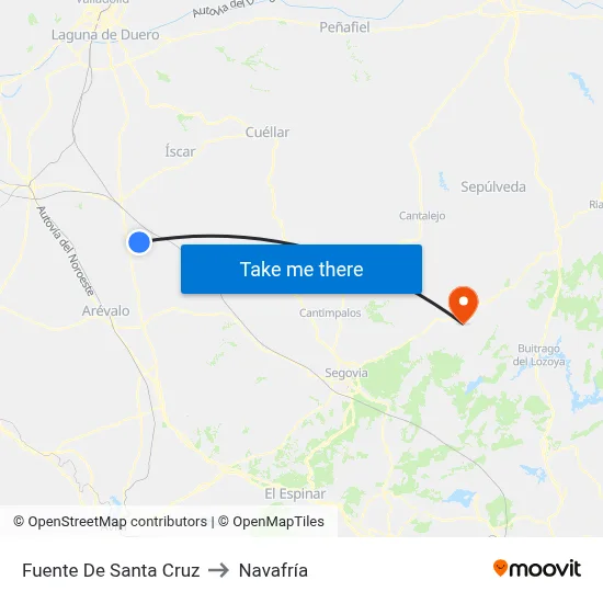 Fuente De Santa Cruz to Navafría map