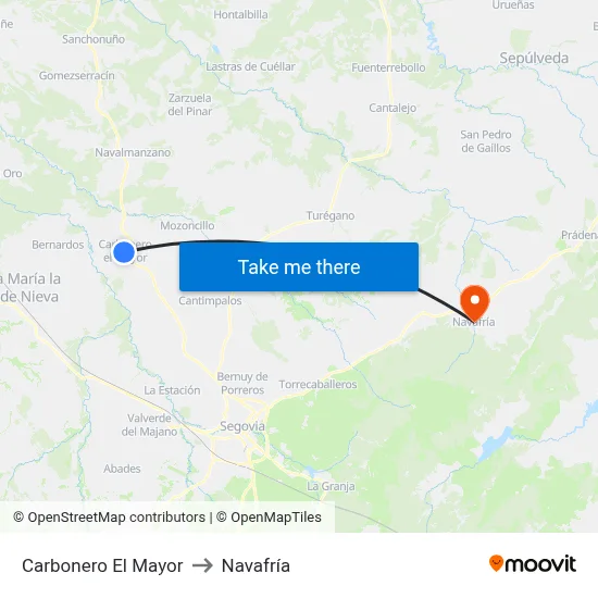 Carbonero El Mayor to Navafría map