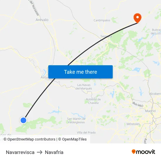 Navarrevisca to Navafría map