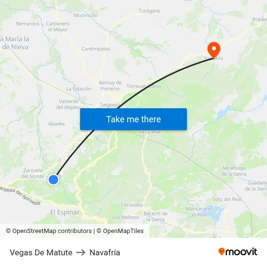 Vegas De Matute to Navafría map