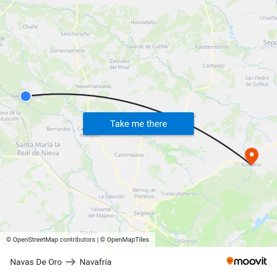 Navas De Oro to Navafría map