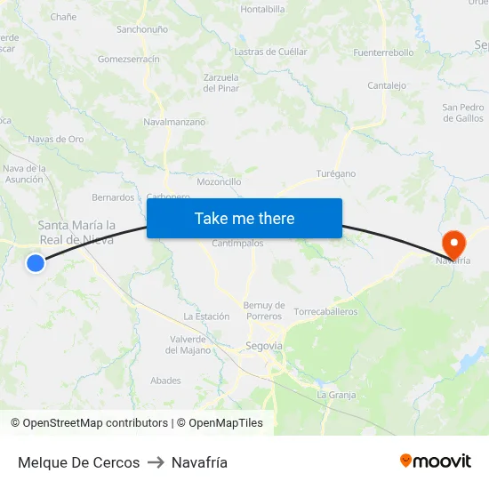 Melque De Cercos to Navafría map