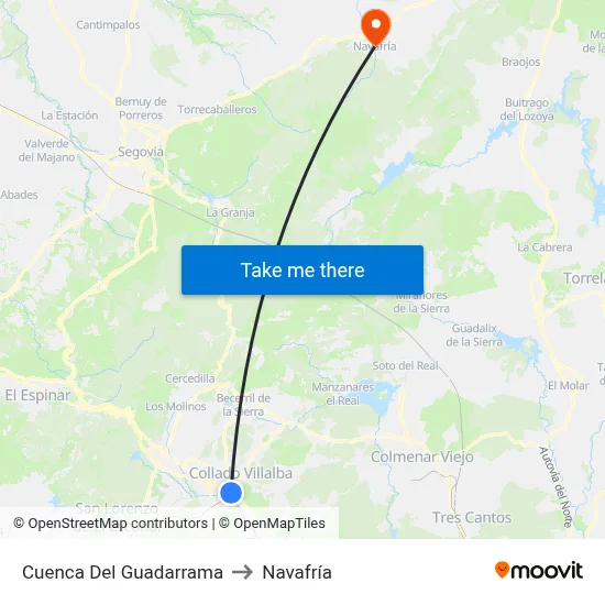 Cuenca Del Guadarrama to Navafría map