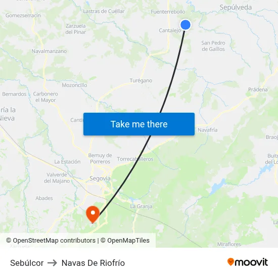 Sebúlcor to Navas De Riofrío map