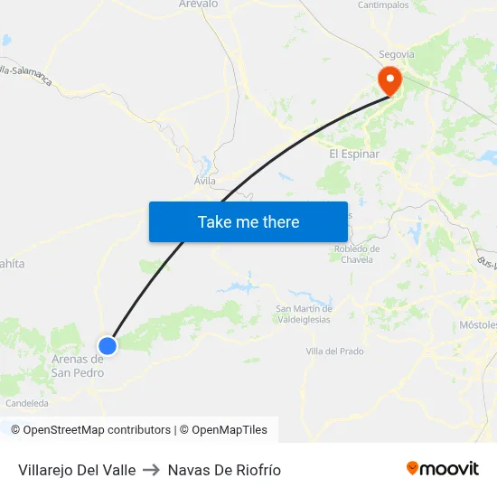 Villarejo Del Valle to Navas De Riofrío map