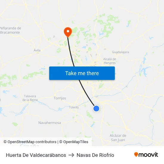 Huerta De Valdecarábanos to Navas De Riofrío map