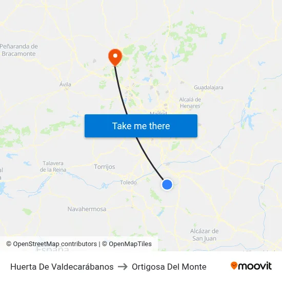 Huerta De Valdecarábanos to Ortigosa Del Monte map